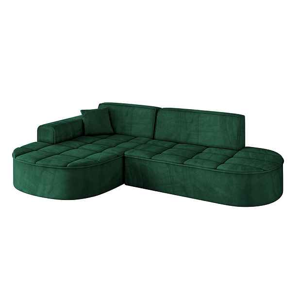 ALTDECOR ROHOVÁ SEDAČKA s otomanem, levá TARO-L1 243x171x79,5 Zelená Velur