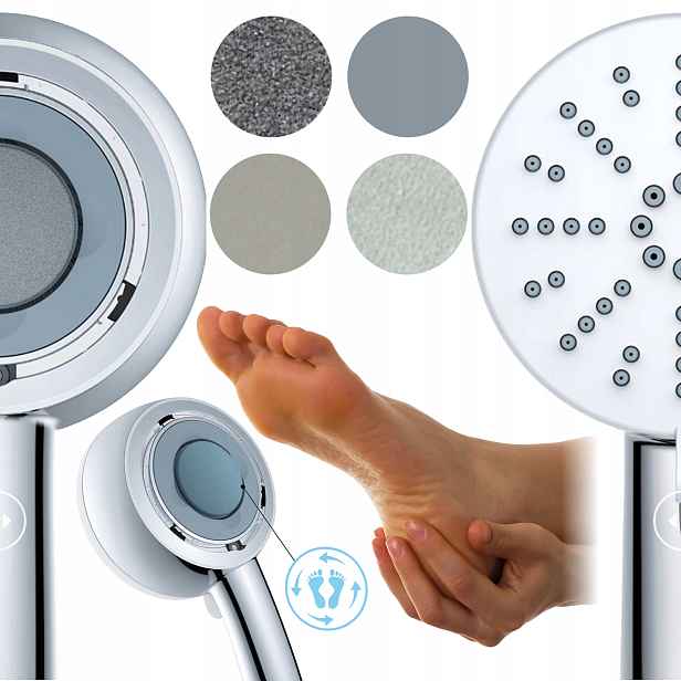 Pedikúra Shower Sprchová Hlavice 2v1 s brusným kamenem pro pedikúru