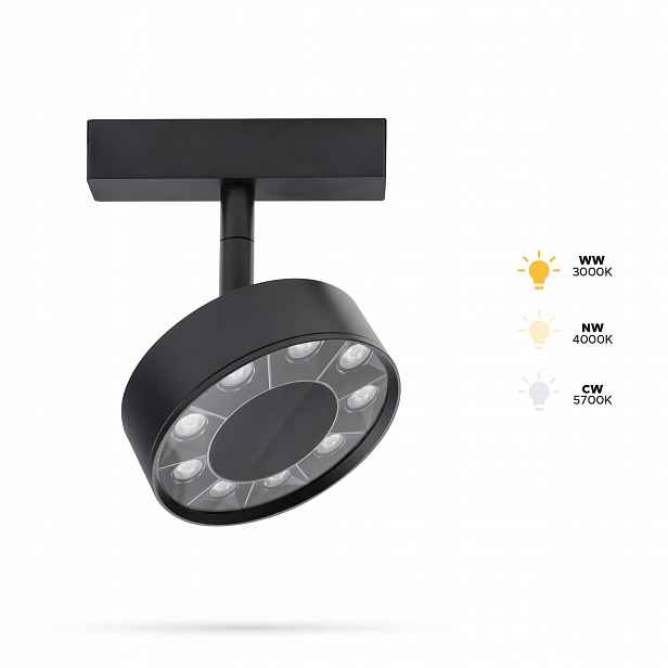Reflektorové grily 9W 9BS Slim Track FiberFLEX 48VDC 3CCT 3000, 4000, 5700K