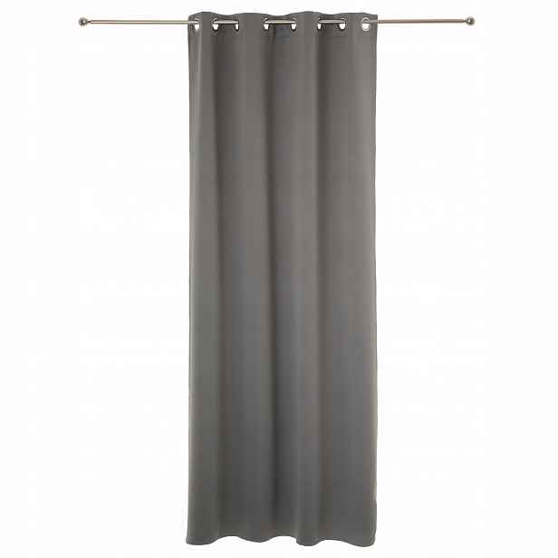Sada 2 Zatemňovacích Závěsů Polyester 135 X 240 CM Šedá