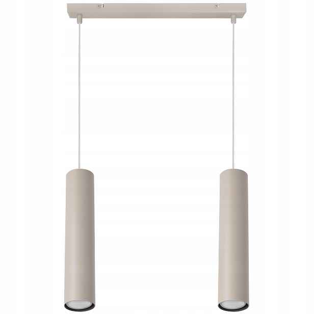 Závěsná Stropní Lampa Lustr Tuba Béžová Dvojitá Nad Stůl Do Kuchyně