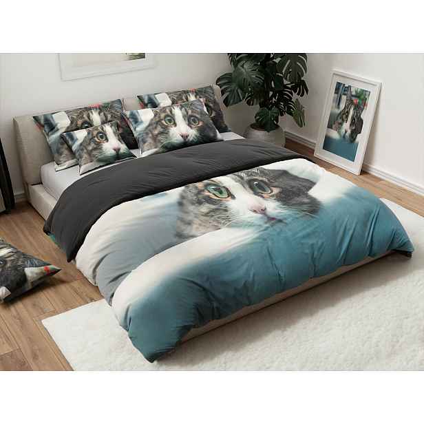 3D povlečení z mikrovlákna MOUROVATÁ KOČKA barevné Rozměr povlečení: 70 x 90 cm | 140 x 200 cm