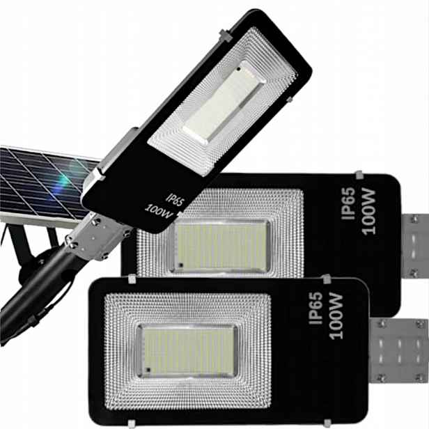 3X Solární Lampa Led Pouliční Lampa 100W Senzor Soumraku Držák Trubka