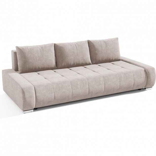 Beautysofa ROZKLÁDACÍ pohovka Draco 3místná, s úložným prostorem, béžová