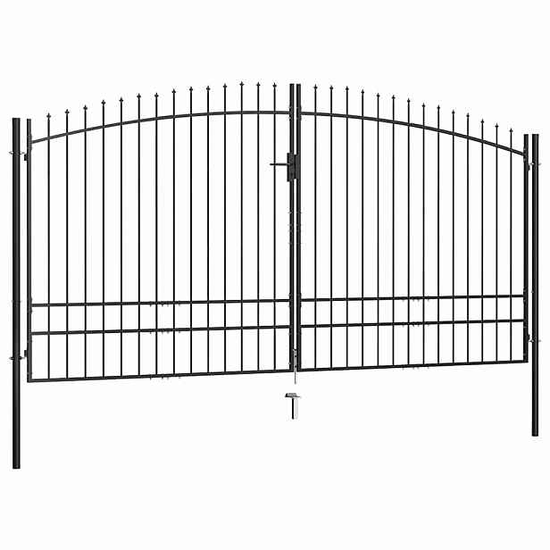 vidaXL Dvoukřídlé plotové brány Woerden s kopím nahoře 400 x 249,5 cm