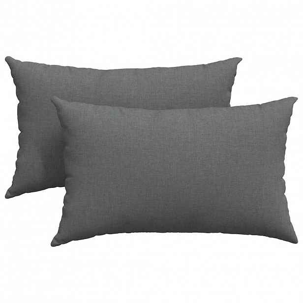 vidaXL Pohovkové polštáře 2 ks textil Tmavě šedá 50 x 30 cm