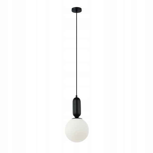 Aldeva PND-02340-1M-BK Moderní černá závěsná lampa s bílým stínítkem