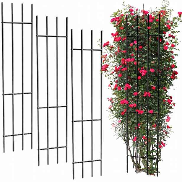 Kovová Zahradní Pergola Opora Pro Rostliny Růže Květy Mřížka Sada 3KS