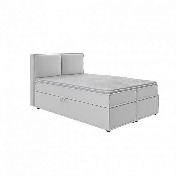 S-Style POSTEL BOXSPRING 140/200 cm Eclipse ze stříbrného mikrovlákna