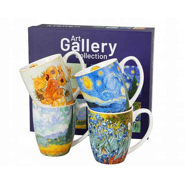 Sada 4 hrnků Van Gogh 360 ml Hrnek Na Kávu Čaj od Van Gogh Porcelán