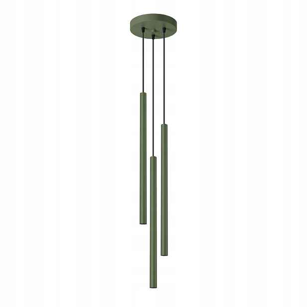 Sollux Závěsná lampa trojitá moderní zelená tuba do jídelny nad ostrov
