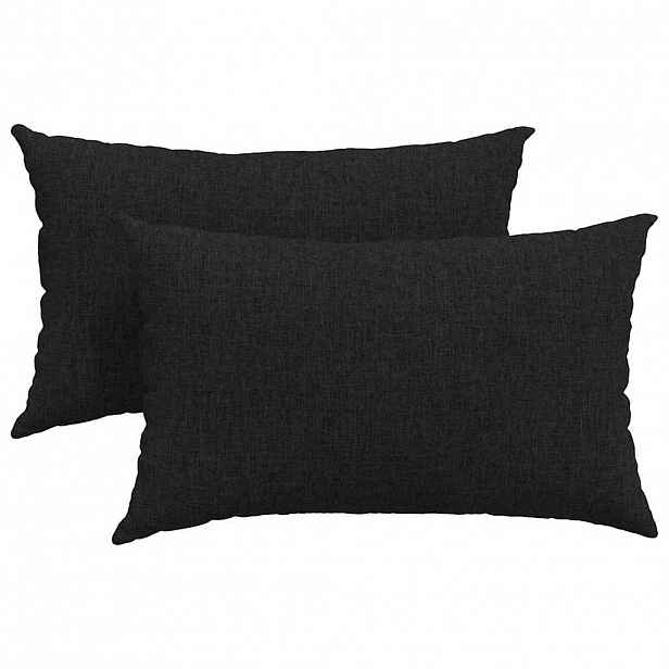 vidaXL Pohovkové polštáře 2 ks textil Černá 50 x 30 cm