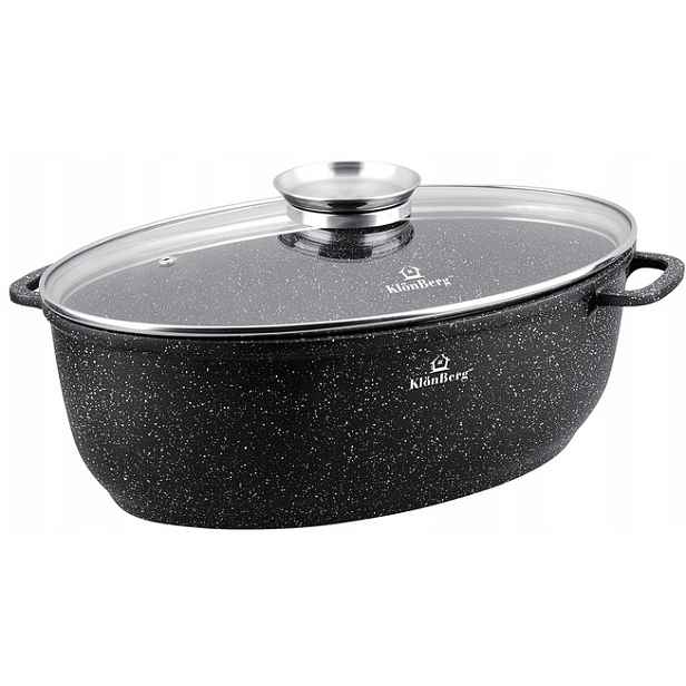 Zapékací Mísa Mramorovaný s víkem Aroma Knob 8L na zapékání KlönBerg