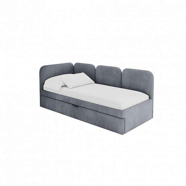 ALTDECOR JEDNOLŮŽKOVÁ POSTEL pro mládež s úložným prostorem, vpravo - ALVY 80x200 šedá