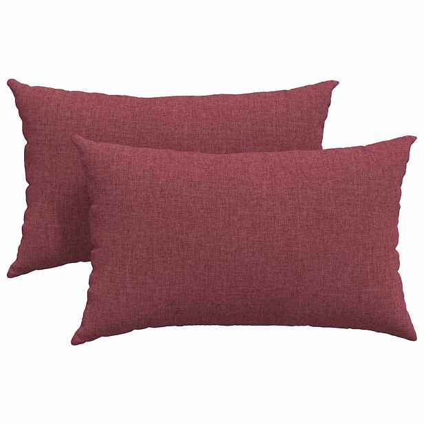 vidaXL Pohovkové polštáře 2 ks textil Víno Červené 50 x 30 cm