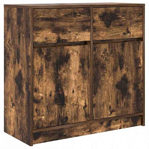vidaXL Příborník se zásuvkou Kouřový dub 80x34x76cm Dřevěná konstrukce