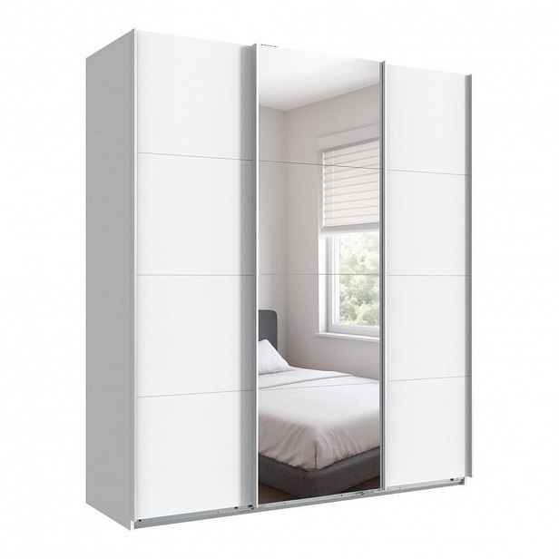 luma-home SKŘÍŇ S POSUVNÝMI DVEŘMI, 3dveřová, šířka 180 cm, výška 208 cm, hloubka 64 cm, bílá, se zrcadlovými dveřmi / 22511