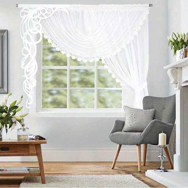 TEMU Moderní minimalistická záclona s filtrací světla z 1 panelu, tkanina Trilon, měkká a hladká, ochrana soukromí, elegantní design dutého vzoru,