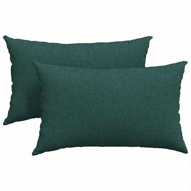 vidaXL Pohovkové polštáře 2 ks textil Tmavě zelená 50 x 30 cm