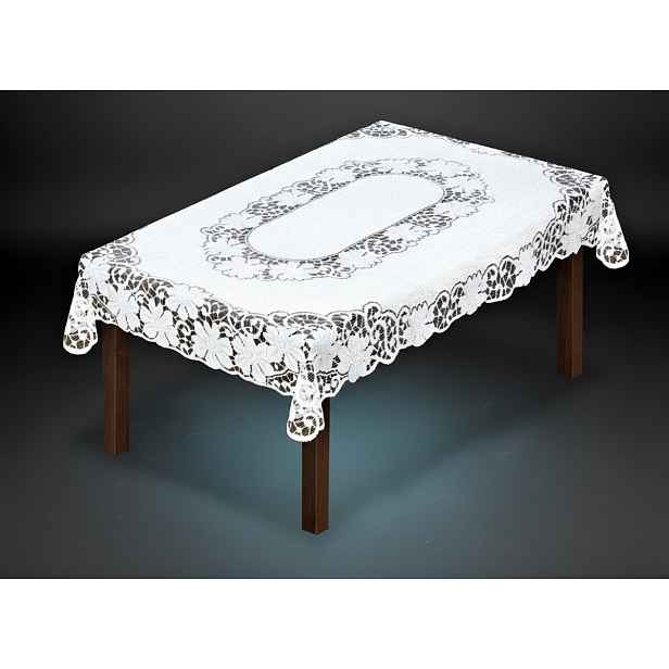 Žakárový ubrus KARIM více rozměrů bílá MyBestHome Rozměr: 150x100 cm