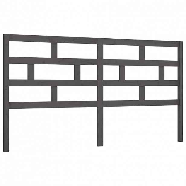 vidaXL Čelo postele šedé 206 x 4 x 100 cm masivní borovice