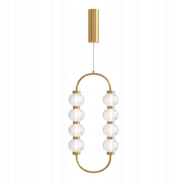 Závěsná lampa oválná, zlatá, dekorativní, skleněné Led koule, 8 bodů, 28 cm Maytoni