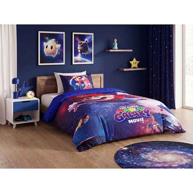 3D Bavlněné povlečení MARIO GALAXY barevné, 100% bavlna Rozměr povlečení: 70 x 80 cm | 140 x 200 cm