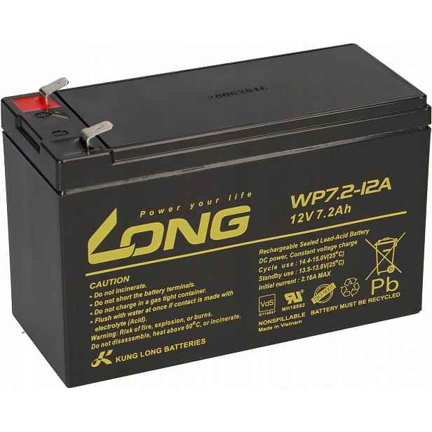 Akumulátor Agm Long 12V 7,2Ah VdS