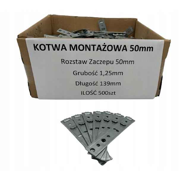 Kotvy Plechy pro montáž oken Dobroplast 50 mm 500 ks
