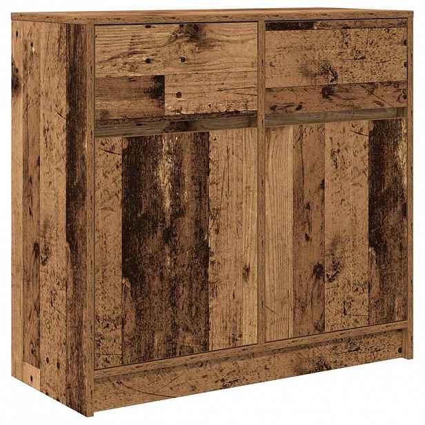 vidaXL Příborník se zásuvkou Staré dřevo 80x34x76cm Dřevěná konstrukce