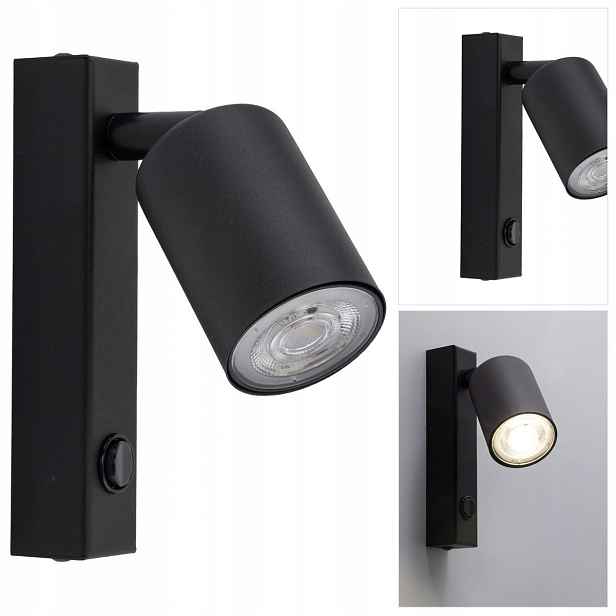 Černé nástěnné svítidlo Nex je moderní pohyblivým prvkem nad psacím stolem v pracovně Tk Lighting