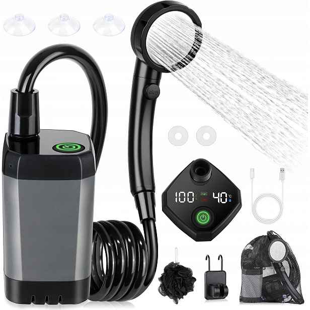 Kempingová Sprcha Na Baterie 6000 Mah Set