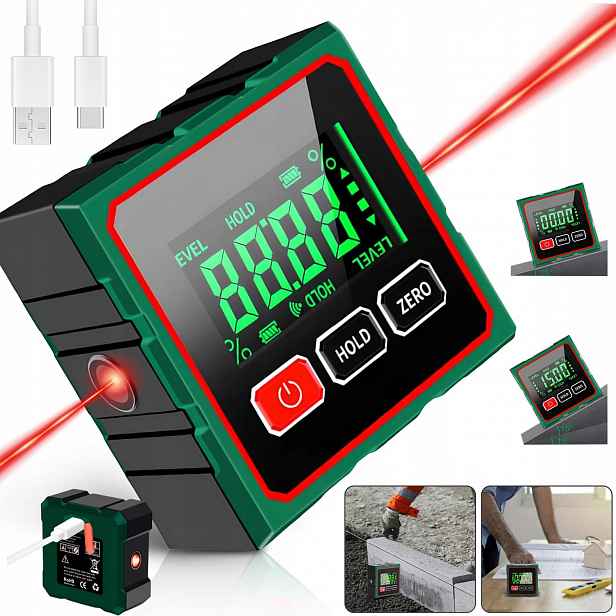 Laserová Vodováha, Magnetický Úhloměr, Digitální Měřič Úhlu, Inklinometr