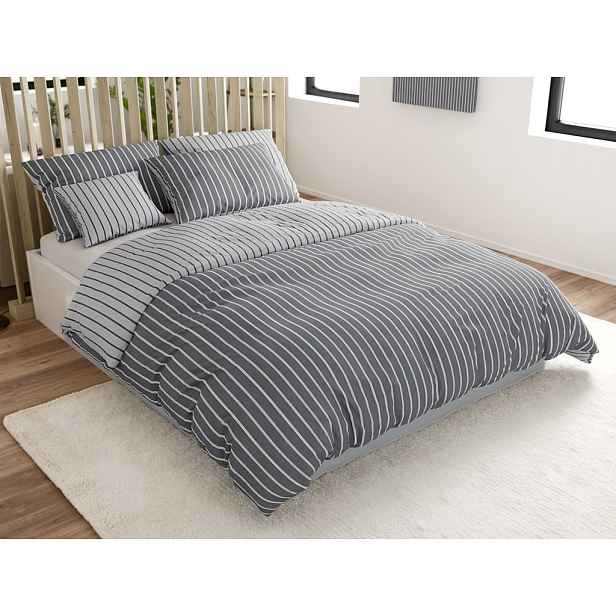 Povlečení z Renforcé bavlny CAPRIVI šedé knoflík Rozměr povlečení: 70 x 90 cm | 140 x 220 cm