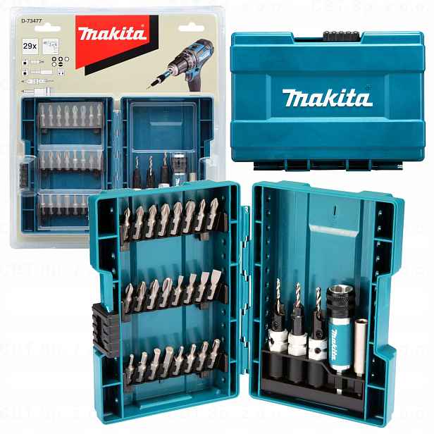 Sada Bitů A Vrtáků Makita 29 Kusů Bitů Ph Pz Torx Magnetický Držák