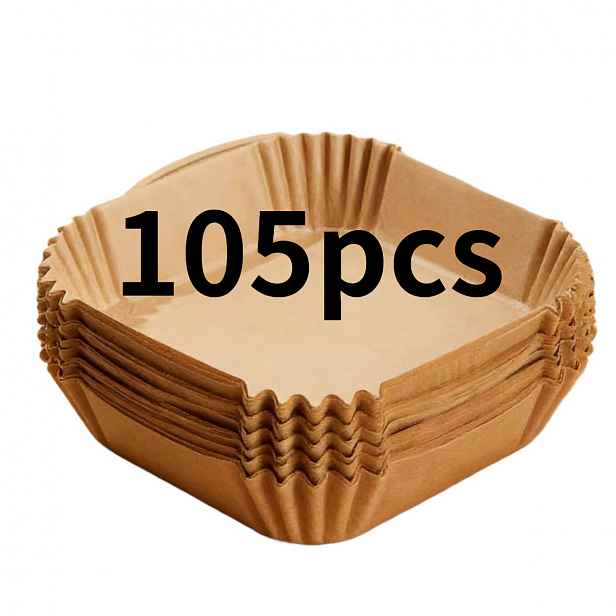 TEMU 52/105 ks Čtvercové papírové vložky do horkovzdušné fritézy, jednorázové, odolné proti oleji, bez táca, kuchyňské doplňky, na smažení, pečení,