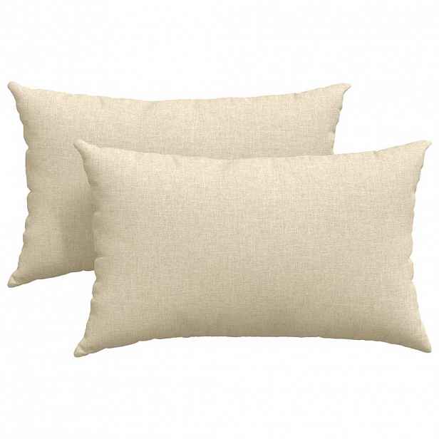 vidaXL Pohovkové polštáře 2 ks textil Krémová 50 x 30 cm