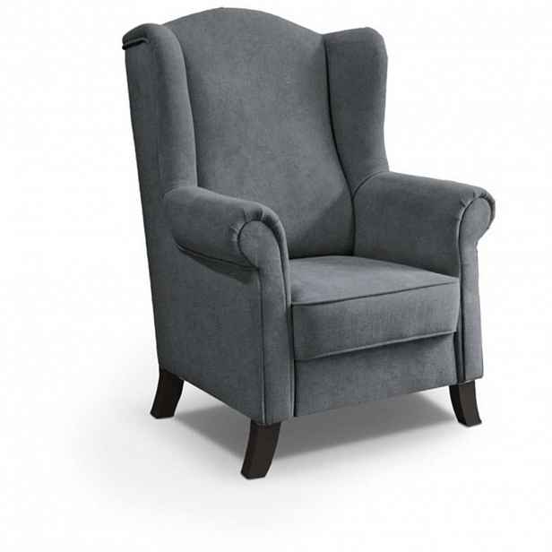 Beautysofa KŘESLO UŠÁK Leonardo šedé
