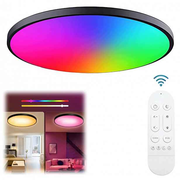 Lampa Stropní Svítidlo Led Rgb Bílá Cct 2700K-6500K Wifi Tuya Dálkový Ovladač Rf Aplikace