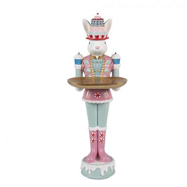 Dekorace králík ve zdobném obleku s podnosem - 9*8*25 cm Clayre & Eef