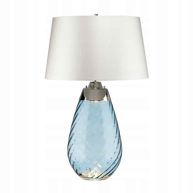 Elstead Stolní lampa Lena skleněná modrá, 60W E27, Dual-Lit