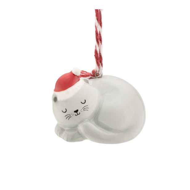 Keramická vánoční ozdoba 4 cm Sleeping Cat – Sass & Belle