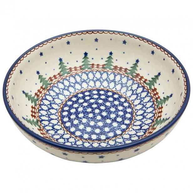 Miska na müsli polévku 17 cm Umělecká keramika Bolesławiec 0340 Vánoční Stromky
