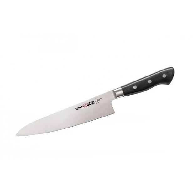 Nůž šéfkuchaře Samura Pro-s 200 mm ocel AUS-8 58 Hrc rukojeť G10