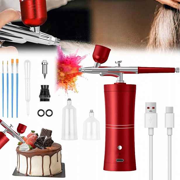 Usb Airbrush Pro Líčení 0.3 MM 3 Úrovně Výkonu – Nehty, Tetování