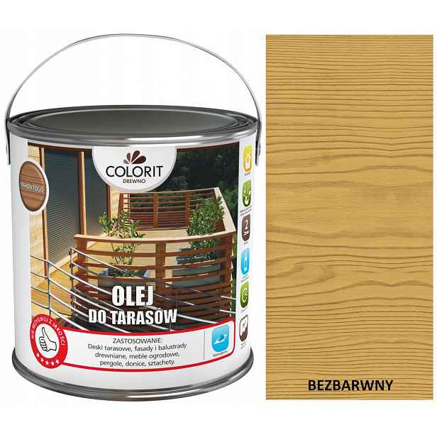 Colorit Olej Na Terasy A Dřevo 2,5 L Bezbarvý