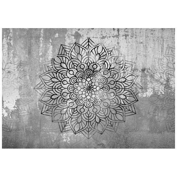 Fototapeta Mandala šedá abstrakce geometrie na zeď 208x146 lepidlo
