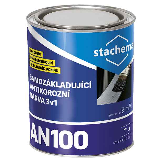 Nátěr samozákladující antikorozní Stachema AN100 antracitová šedá 3 l
