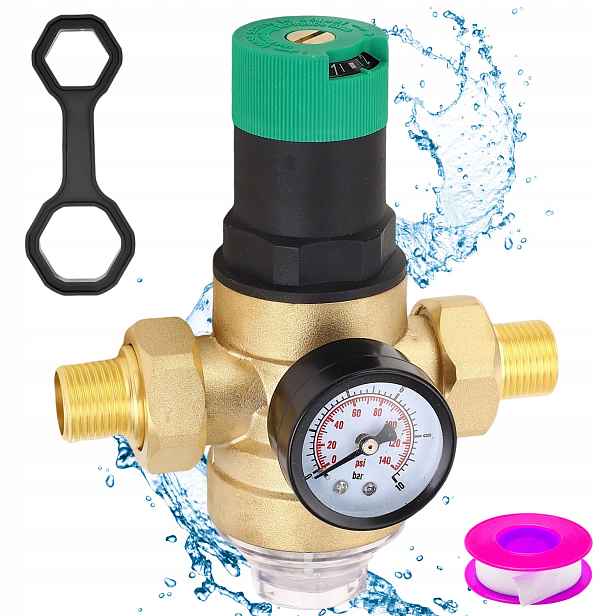 Reduktor Tlaku Vody S Manometrem 255 MM G3/4 Regulátor Vysoká Účinnost