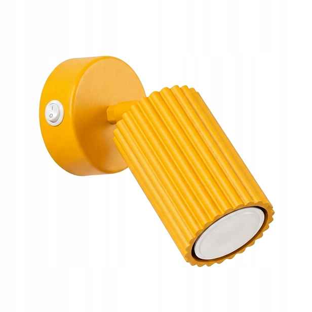 Sollux Lighting Karbon nástěnné svítidlo žluté rýhované GU10 10W s vypínačem